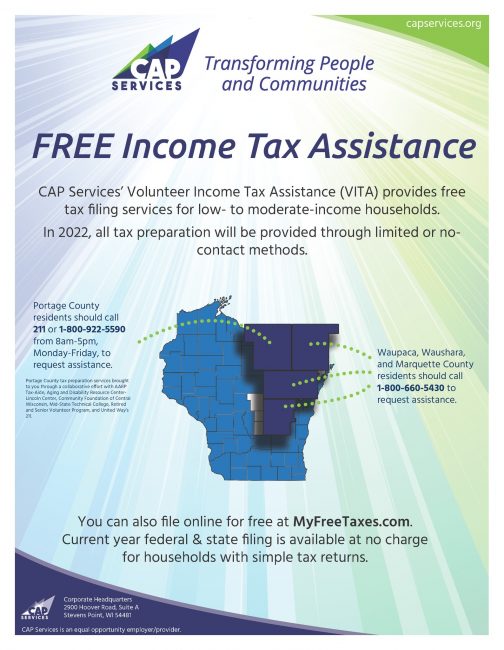 Free Tax Assistance Extension Waupaca County